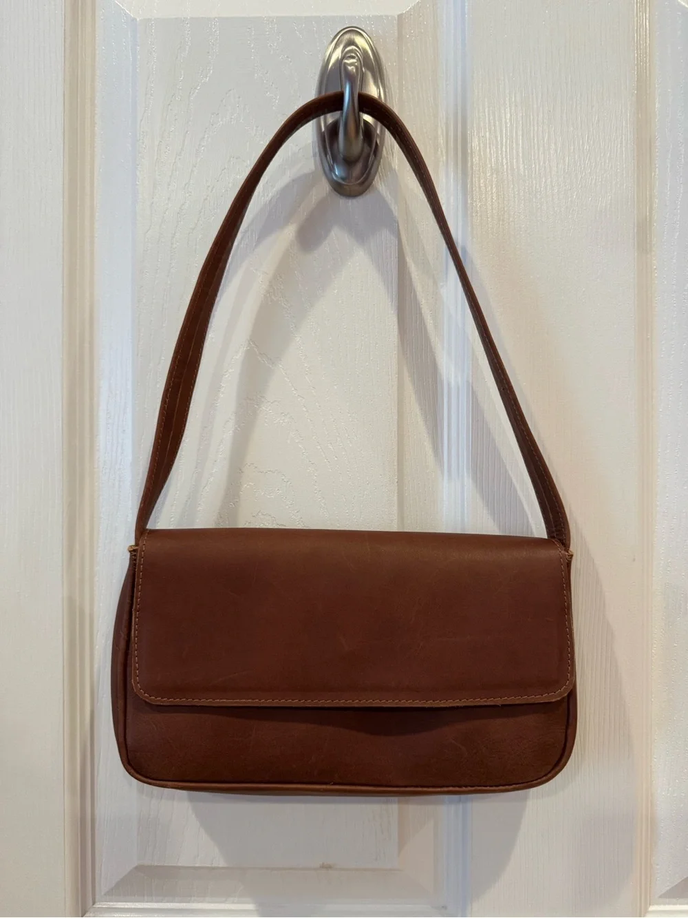 Los Angeles Apparel Brandy Brown Leather Shoulder Bag